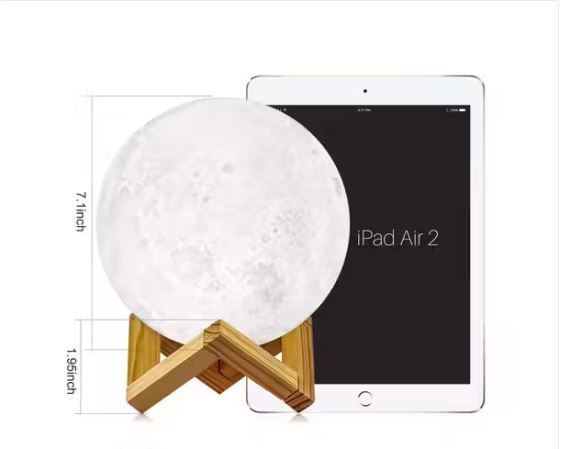 Itsapna Pack of 1 3D Moon Lamp 7 Color Changeable Sensor Moon Night Light Lamp, Touch Control, Moonlight Lamp with Stand & USB (15 cm) Moon Lights, Table Lamps