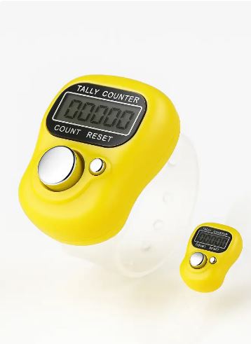 Multicolour) Digital Hand Finger Tally Counter Finger Ring Tasbih Jaap Maala Digital tally Counter (Set of 2 )