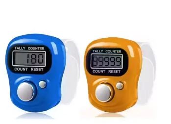 Multicolour) Digital Hand Finger Tally Counter Finger Ring Tasbih Jaap Maala Digital tally Counter (Set of 2 )