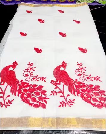 Tant Cotton Saree body Embroidered without bluse piece Saree length 5.5 meter