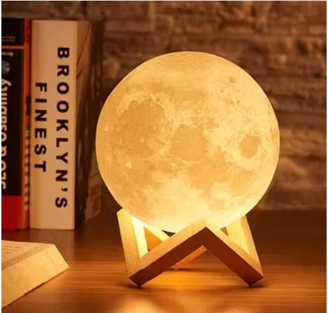 Itsapna Pack of 1 3D Moon Lamp 7 Color Changeable Sensor Moon Night Light Lamp, Touch Control, Moonlight Lamp with Stand & USB (15 cm) Moon Lights, Table Lamps