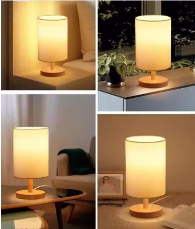 Wooden Table lamp or Bedside Table lamp for Bedroom Office Room