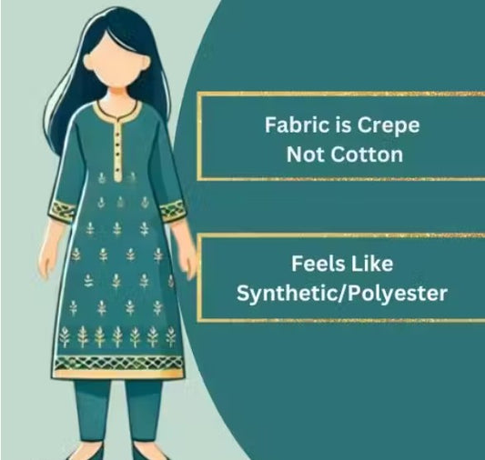 Polyster/Crepe fabric-Women Unstitched french Leone dress material