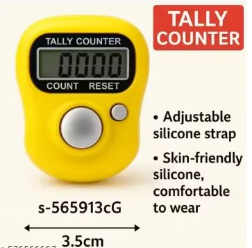 Multicolour) Digital Hand Finger Tally Counter Finger Ring Tasbih Jaap Maala Digital tally Counter (Set of 2 )