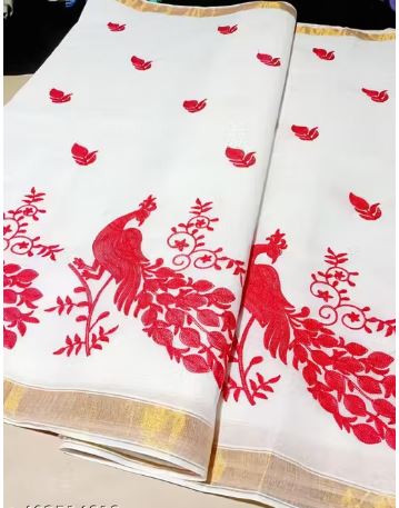Tant Cotton Saree body Embroidered without bluse piece  Saree length 5.5 meter